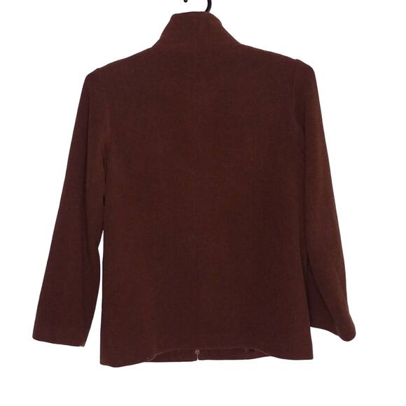 Eileen Fisher Wool Jacket Coat SZ Medium Brown Zip Front - Picture 2 of 6